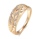 Awesome Vintage Texture Full Hollow Design 14K Rolled Rose Gold AAA Zircon Diamonds Ring -  Exquisite  Jewellery