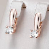 14 Karat Rolled Gold Shiny AAA Zircon Diamonds Fashion Luxury Drop Earrings