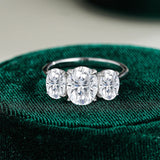 Full Oval Cut VVS1 D Colour Mossanite Diamonds Silver Gold Plated Wedding Ring