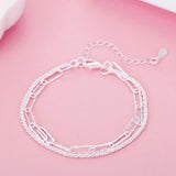 Cute 925 Sterling Silver Beautiful double chain Charm Bracelets for women - Fashion Original Jewellery - The Jewellery Supermarket