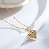 14K Gold Filled New Love Heart With AAA  Zircon Diamond Fashion Pendant And Necklace
