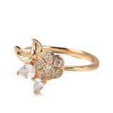 14K Gold Filled Water Drop AAA Zircon Diamonds Luxury New Crystal Flower Women Rings