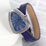 Luxury Roman Numerals Dial Classic Leather Snake Design Bangle Ladies&nbsp; Quartz Watch - Ideal Gifts