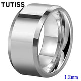 Bevel Edges 10mm 12mm Men Women Popular Tungsten Couples Wedding Ring