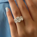 Sensational 3-Stones 6cttw Oval Cut Moissanite Wedding Engagement Ring Sterling Silver Fine Jewellery Rings With GRA