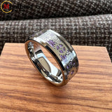 Gear Wheel Blue Carbon Fiber Inlay Unique 6/8mm Tungsten Carbide Wedding Rings