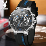 Best Selling Top Brand Casual Fashion Trendy Original Silicone Strap Waterproof Quartz Multifunction Men's Watches