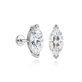 Pear, Princess, Marquise, Cushion Asscher Cut Silver Moissanite Diamonds Stud Earrings