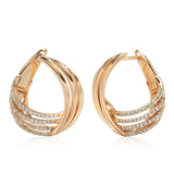 14K Gold Filled Trendy Twist Large Hoops Multilayer AAA Zircon Diamonds Earrings