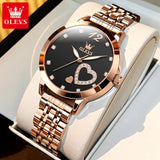 Beautiful Love  inlaid Zirconia Heart Design Steel Band Women's Quartz Watch  - Ideal present