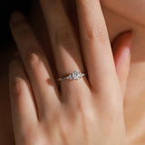 Exquisite Sterling Silver Round Clear AAAA Lab Created Diamond Solitaire Ring
