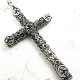 Brand New Large Richly Ornamented Cross Pendant, 925 Sterling Silver Masterful Jewellery Vintage Gift For Women and Men
