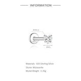 Round Cut 0.03-1.2CT Moissanite Diamonds Sterling Silver Unisex Stud Earrings
