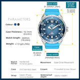 New Solar Powered Luxury 316L Stainless Steel Case Waterproof 300M Quartz Dive Watch