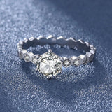 Honeycomb Design VVS1 D Colour 1/2CT Moissanite Wedding Engagement Rings For Women Sterling Silver Fine Jewellery