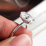 Luxury 4.5CT Oval Cut VVS1 D Colour Moissanite Diamond Silver Engagement Ring