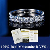 Stunning  VVS1 D Colour 100% Moissanite Diamond Eternity 925 Sterling Silver Wedding Engagement Rings for Women