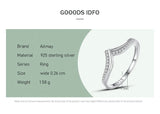 Romantic V Shape High Quality AAAA Lab Created Diamond Silver Sparkling Rings