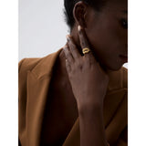 18K Gold Plated Stainless Steel Unique Lip Open Fashion Personalized Attractive Ring