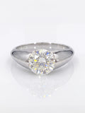Superb Real Round VVS1 D Colour Moissanite Diamond Ring Fine Jewelry