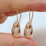 14K Gold Filled Unusual Glossy AAA Zircon Diamonds Long Drop Trend Geometric Earrings