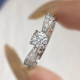 Super Bowknot Design D Colour VVS1 0.5CT Moissanite Diamond Rings For Women Sterling Silver Wedding Fashion Jewellery