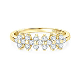 2MM Round VVS1 D Colour Moissanite Diamond Silver 925 Flower Half Eternity Rings
