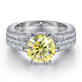 Selection of 2 Carat Multicolour VVS1 D Colour Moissanite Silver Wedding Rings