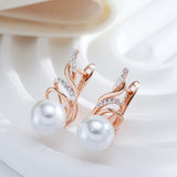 14 Karat Gold Filled Fashion Geometry Pearl AAA Zircon Diamonds Drop Earrings for Women