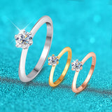 Round Brilliant Cut 0.5CT VVS1 D Colour Moissanite Diamond Silver Solitaire Ring