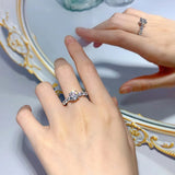 7 Stones 3.2 Carat VVS1 D Colourl Moissanite Wedding S925 Sterling Silver Ring
