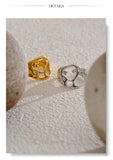 18K Gold Plated Adjustable Stainless Steel Geometric Hollow Fashion Unusual Open Ring