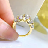 Sparkling Round Moissanite Diamonds Half Eternity Wedding Ladies Rings Engagement Wedding Sterling Silver Jewellery