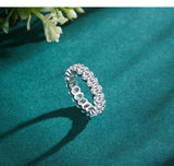 Luxury Dazzling Full Oval AAAA Lab Created Diamonds 925 Sterling Silver Ring