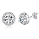 Awesome 0.5ct 1ct Round Moissanite Diamonds Unisex Stud Earrings Fine Jewellery