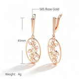 Unusual 14 Karat Gold Filled Long Dangle Glossy Hollow Flower Earrings
