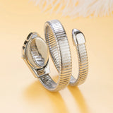 New Luxury Top Fashion Brand Snake Design Gold Colour Stainless Steel Bracelet Quartz Ladies Wristwatches