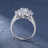 VVS1 1/2CT Moissanite Diamond Wedding Sunflower Rings - Promise Engagement Sterling Silver GRA Certified Jewellery