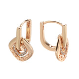 Charming Shiny 14K Filled Rose Gold AAA Zircon Diamonds Little Dangle Earrings - Vintage Daily Jewellery