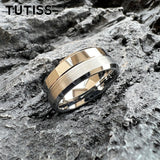 Brushed Polished Design Grooved Beveled Classic 6MM 8MM Tungsten Wedding Rings