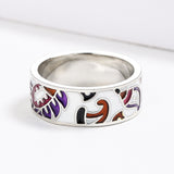 New Exquisite High-quality Irregular Colour Creative Handmade Enamel Ring