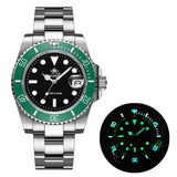 316L Stainless Steel 200M Diver Super Luminous Hands Calendar Display Quartz Watch