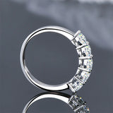 Terrific 3mm 4mm Moissanite Half Eternity Band 5-stone 7-stone Silver Wedding Rings
