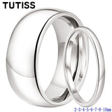 Shiny White Gold Color 2/3/4/5/6/7/8/10mm Tungsten Carbide Rings for Men Women