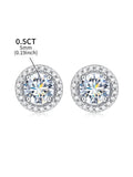 Luxury Certified Moissanite Diamonds Stud Earrings for Women/Men. Sterling Silver Round Halo Earrings Fine Jewellery - The Jewellery Supermarket