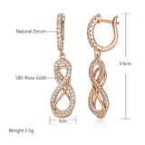 14 Karat Rolled Gold Shiny AAA Zircon Diamonds Luxury Loop Design Earrings For Women