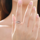 Sweet Heart to Heart AAAA Lab Created Diamond 925 Silver Ring Fine Jewellery