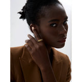 18K Gold Plated Fashion Stainless Steel Round Elastic Minimalist Metal Classic Open Ring