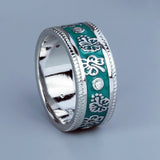 Classic Handmade Enamel Flowers Two Tone AAA Zircon Diamonds 925 Rings