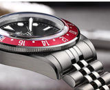 Luxury GMT Men's Diving Watch 200m Waterproof Bubble Mirror Glass Quartz Watch